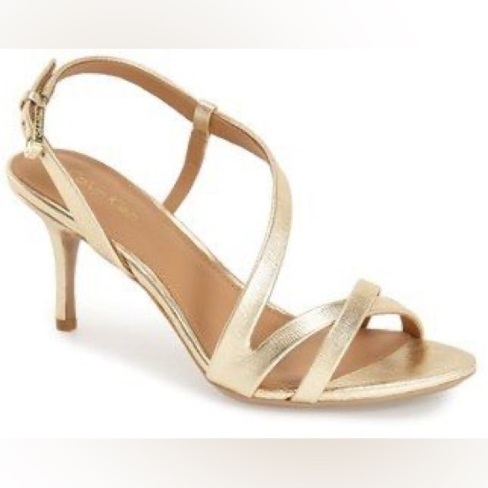 Calvin Klein Gold Strappy Heels